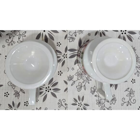 Vintage 1960s-70s Pedestal Mugs – Pair – Retro Butterfly & Floral Design - Picture 6 of 15